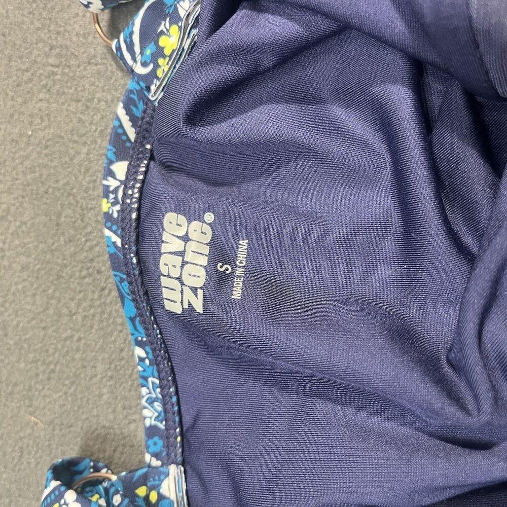 NWT Wave Zone 1 Piece Swimsuit Women's Size Small Blue/White/Yellow Beach Pool - Picture 10 of 10